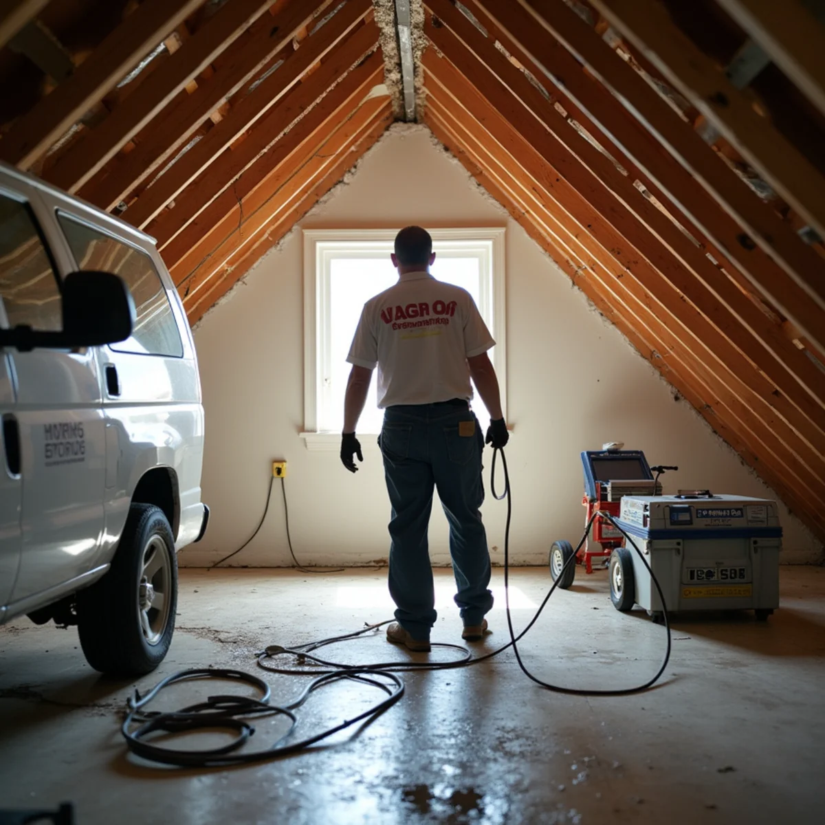 Attic water damage and mold from a roof leak in a Daly City home