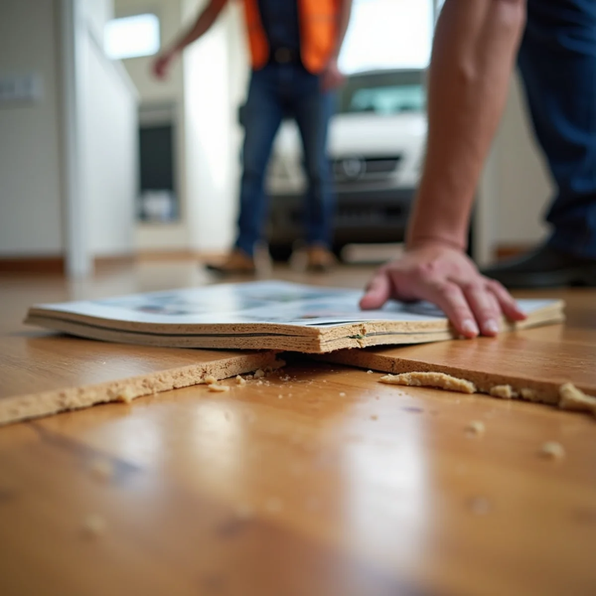 Warped and cupped wood flooring from hidden moisture