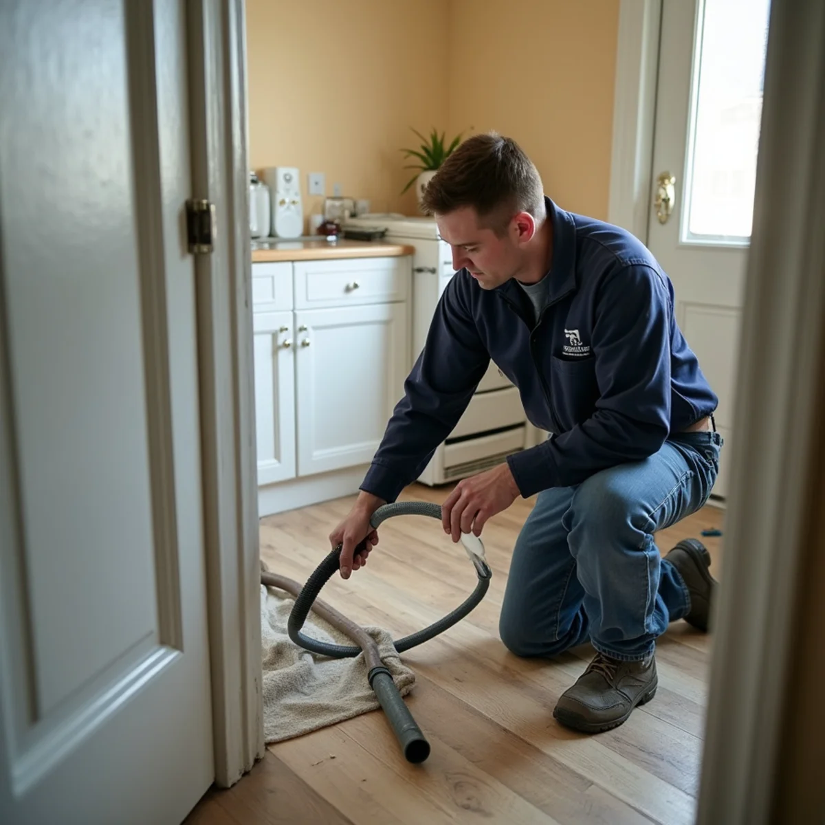 Burst Pipe Emergency Cleanup in progress by an IICRC-certified technician in a Daly City, CA home