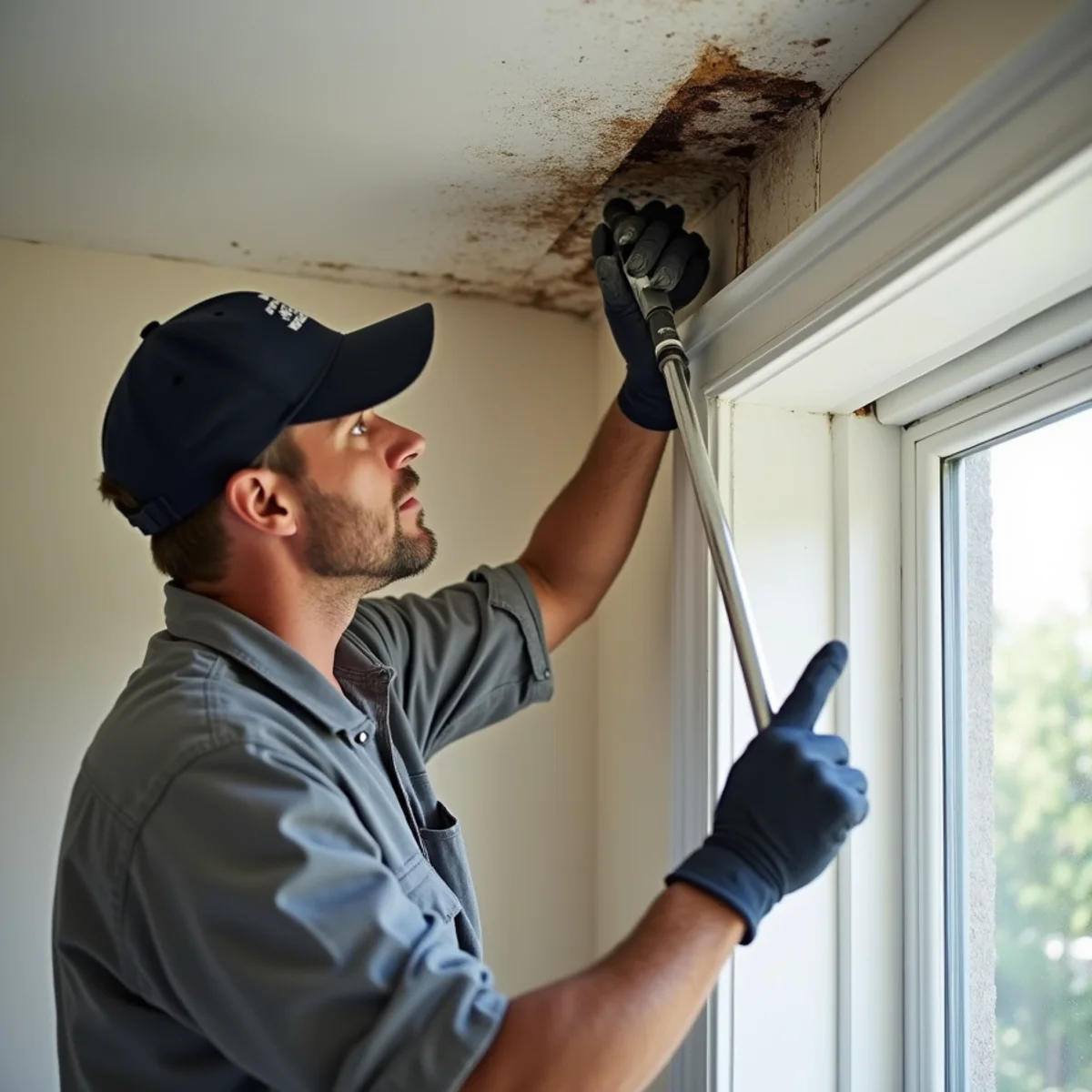 Ceiling Water Damage Repair in progress by an IICRC-certified technician in a Daly City, CA home
