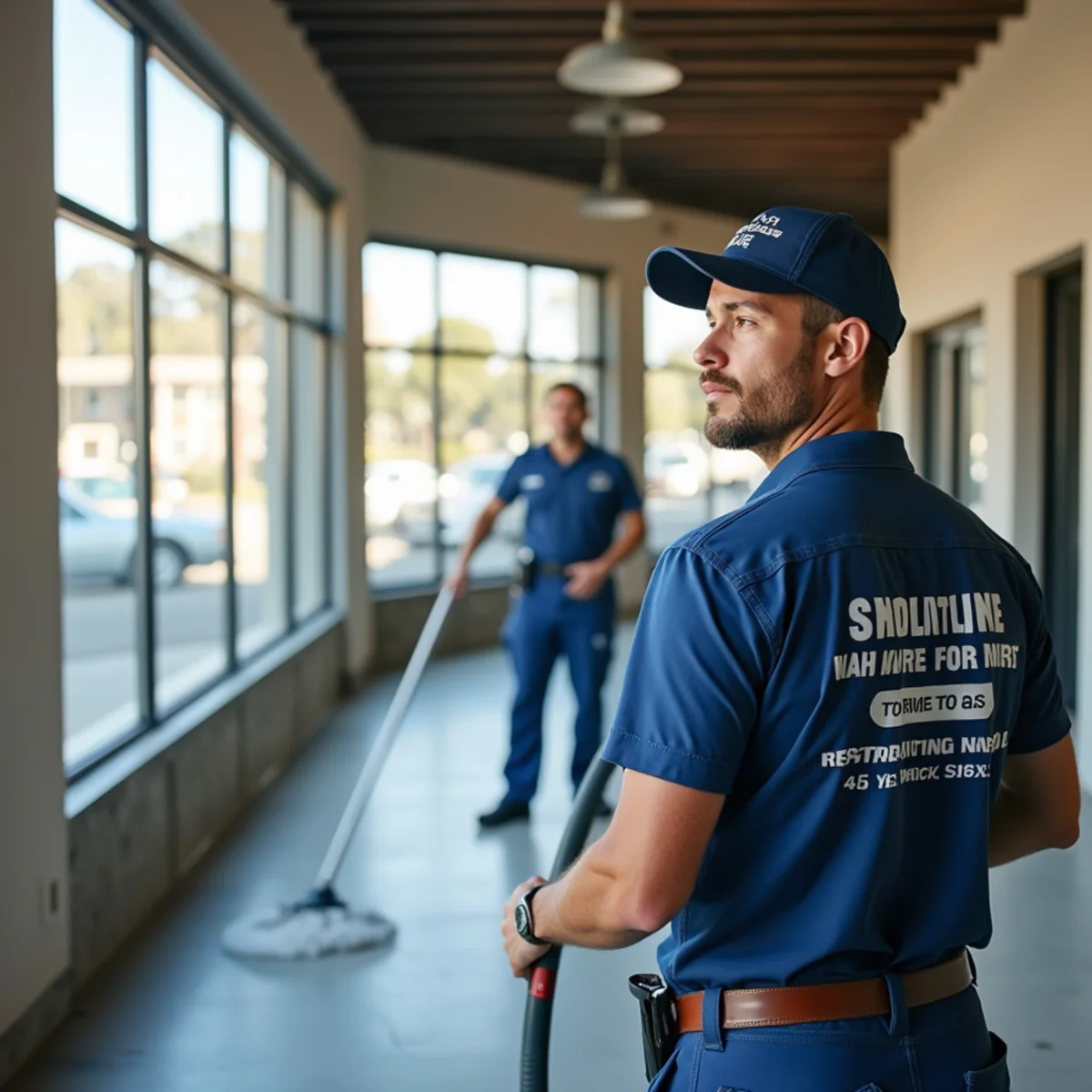 Commercial water damage restoration crew drying a Daly City retail space