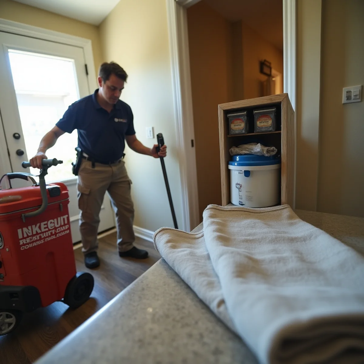 Contents Pack-Out & Restoration in progress by an IICRC-certified technician in a Daly City, CA home