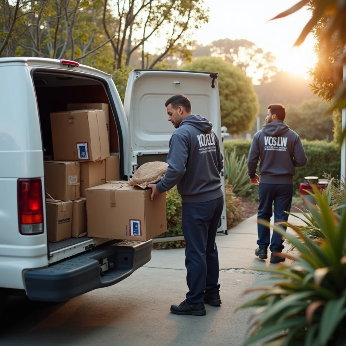 Crew carefully packing out household contents after water damage in Daly City