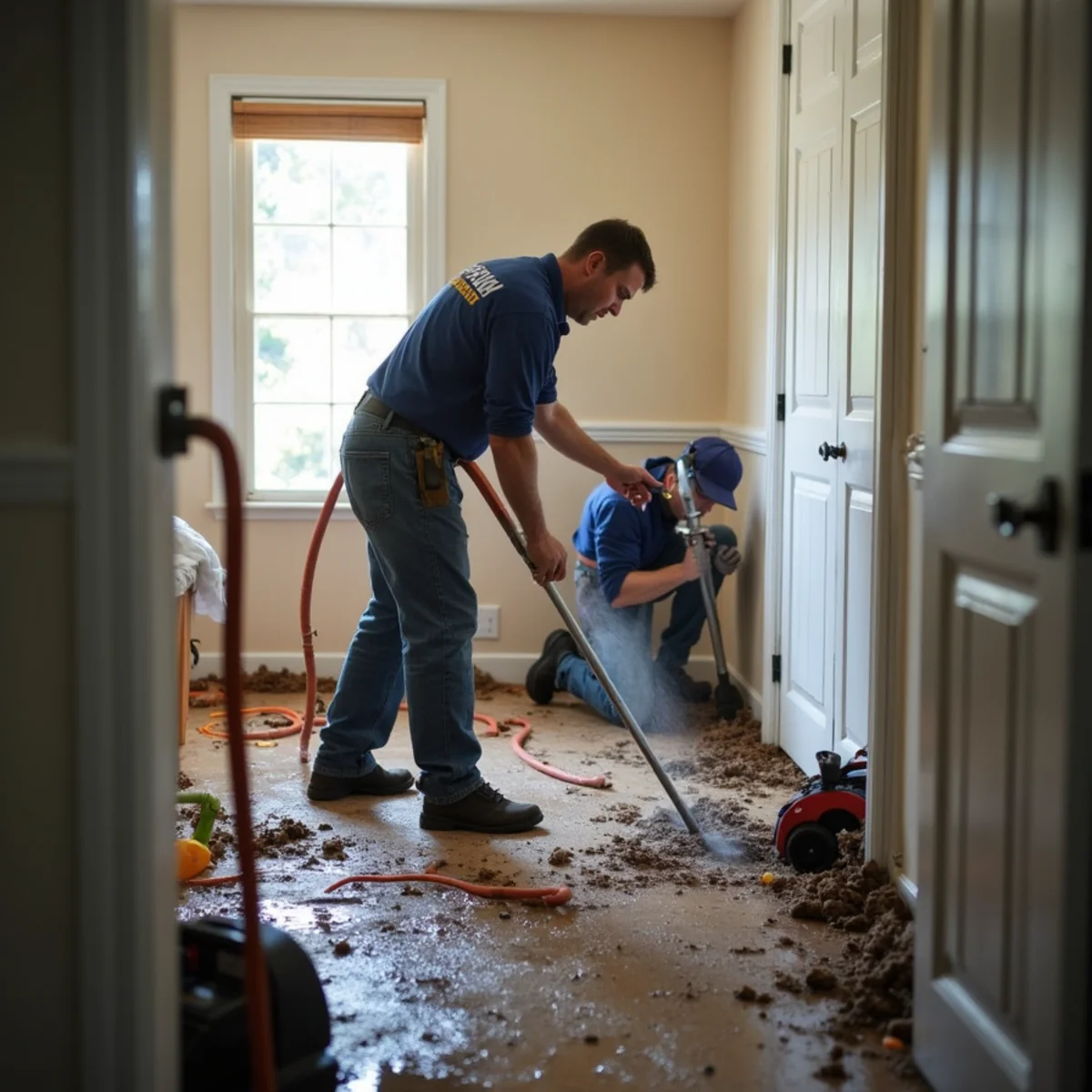 Water damage cleanup from a frozen, split pipe in a Daly City home
