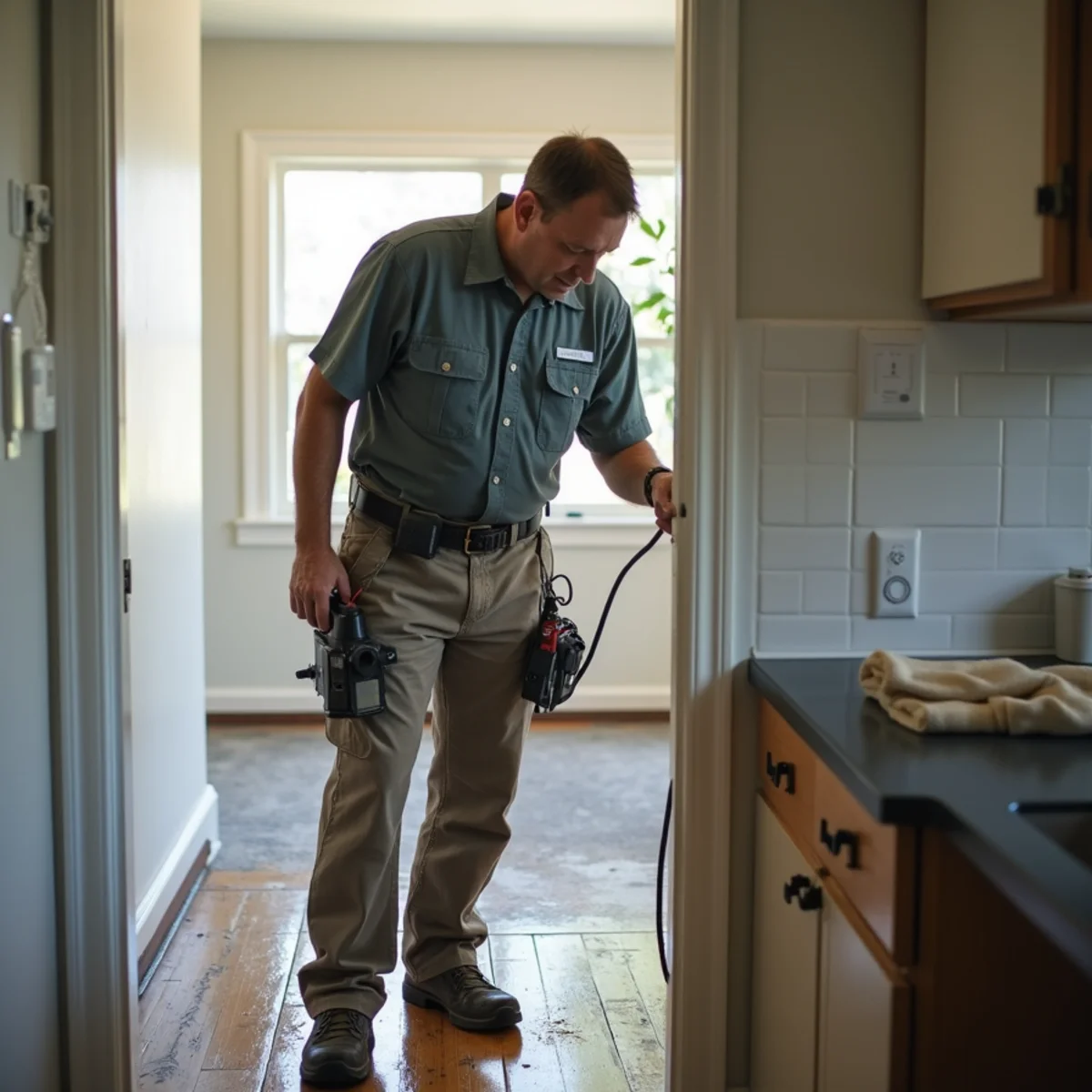 Leak Detection Services in progress by an IICRC-certified technician in a Daly City, CA home