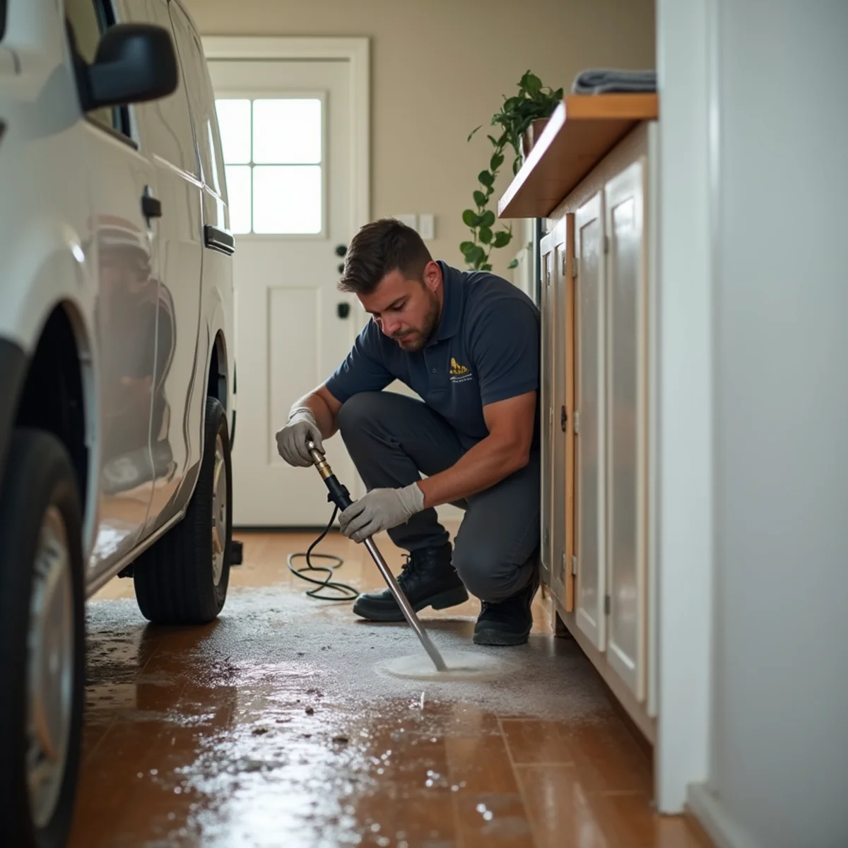 Roof Leak Water Damage Repair in progress by an IICRC-certified technician in a Daly City, CA home