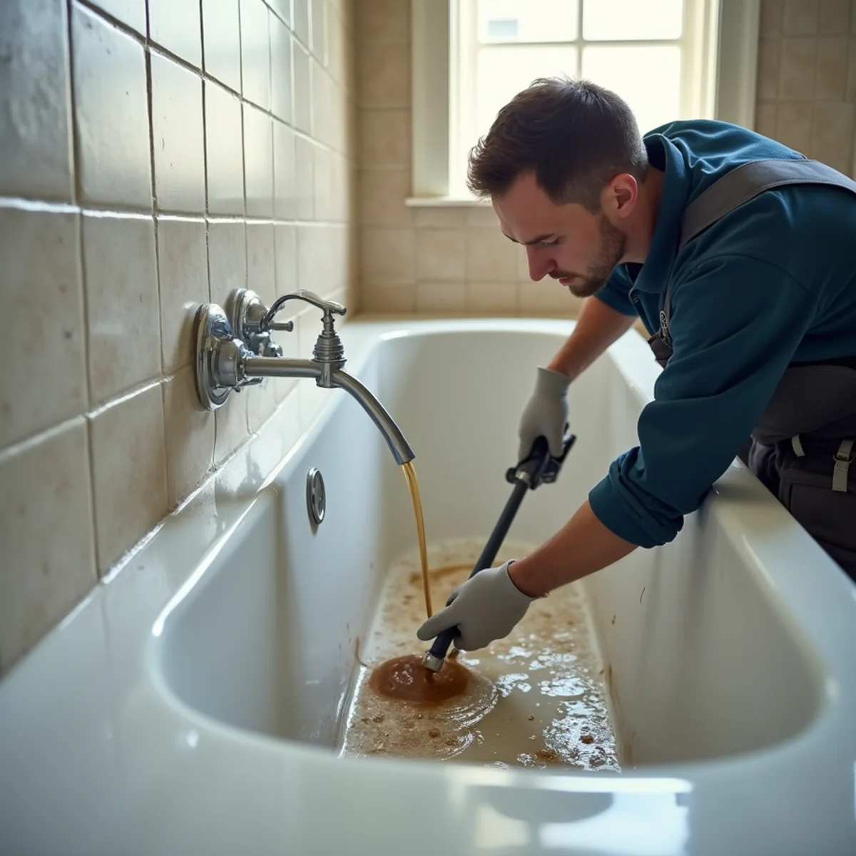 Sink & Bathtub Overflow Cleanup in progress by an IICRC-certified technician in a Daly City, CA home