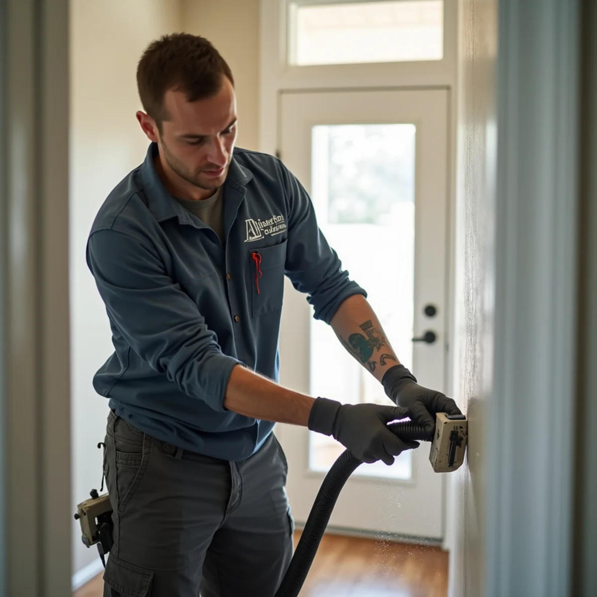 Water Damage Restoration in progress by an IICRC-certified technician in a Daly City, CA home
